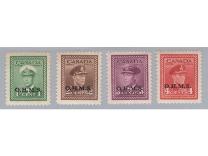 Kanada Služební 1949, Mi. D1-4, x 1 - 4 c, sleva!