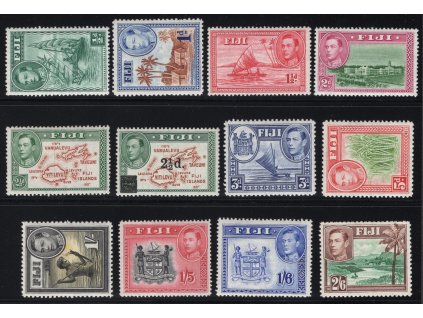 Fidži 1939/41, Mi. 92 -> (sestava 12 ks), xx/x 0,5 d - 2,6 s