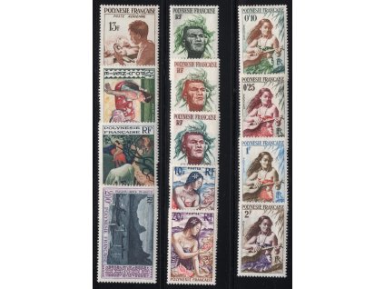 Francouzská Polynésie 1958, Mi. 1-13, x výplatní a letecké