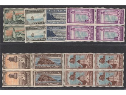 Nový Zéland GLID 1947, Mi. R25-32 (bez dodatkové č. 28), xx, čtyřbloky