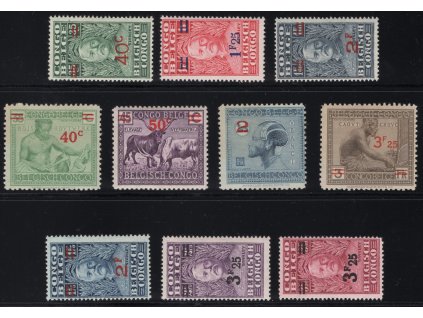 Kongo - Belgické 1931-2, Mi. 121-9 + 146, xx přetisk