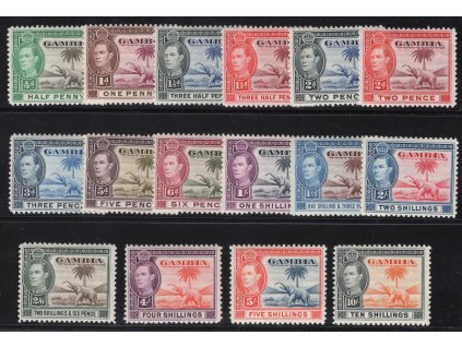 Gambie 1938, Mi. 123-38, x/xx výplatní