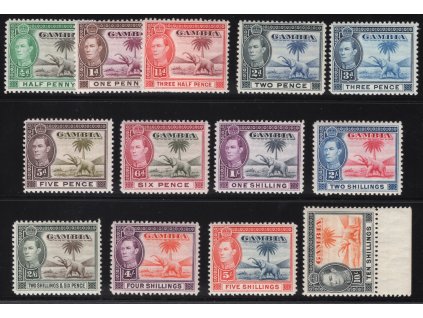 Gambie 1938, Mi. 123-38 (jen 13 ks!), xx výplatní, bez dodatkových! sleva - vada lepu