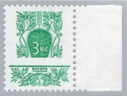 ČR 1995 Pof. 90 VV, xx 3 Kč Secese, bez modré barvy