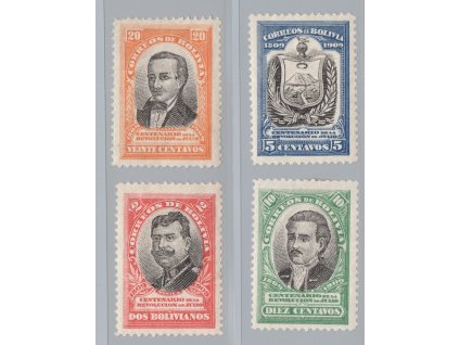 Bolívie 1909, Mi. 73-6, x Revoluce, sleva!