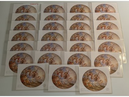 ČR 2001, Pof. A289, xx aršík Baroko, sestava 27 kusů s barevnými skvrnami v různých polohách, každý jiný!