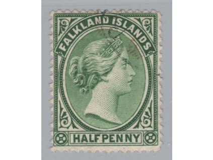 Falklandy 1891, Mi. 8, O 0,5 d, s částí firemní průsvitky "C"