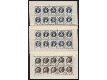 ČSR II 1953, Pof. PL 757+759, xx Destinnová a Vojan, tři 10bloky, Destinnová obě TD (II. i III. typ), obvyklá jakost