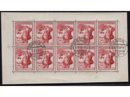 ČSR II 1954, Pof. PL 771, O Revolucionář, 10blok, kulatá razítka, svěží lep