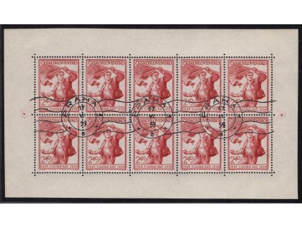 ČSR II 1954, Pof. PL 771, O Revolucionář, 10blok, dodatečné válečkové razítko, svěží lep