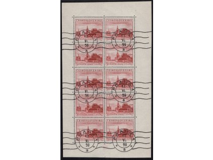 ČSR II 1954, Pof. PL 774, O Mauzoleum, 10blok, dodatečné válečkové razítko, svěží lep