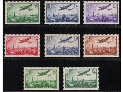 Francie 1936, Mi. 305-311a+b, xx Letecké, z toho 50 Fr obě barvy!, krásná jakost