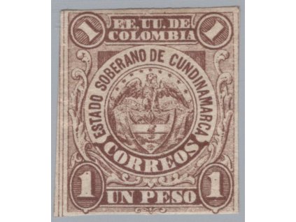 Kolumbie - Cundinamarca 1877, Mi. 6, x 1 P, sleva!