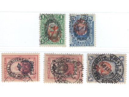 Peru - Chilská okupace 1883, Mi. CB7-10 a+b, O