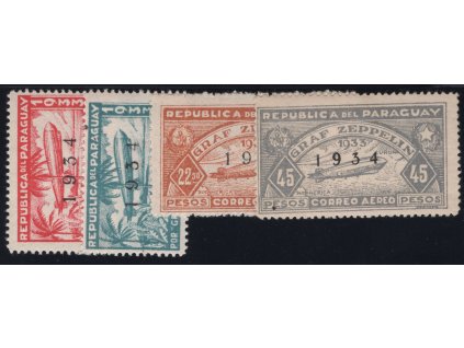 Paraguay 1934, Mi. 433-6, xx/x 9 - 45 P Zepelín