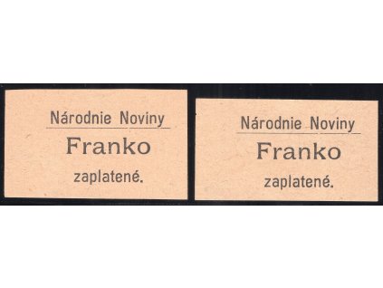 ČSR I Novinová provizoria 1918, Pof. NN 16a+b bez průsvitky a s průsvitkou (obě II. typ), (x) Novinová nálepka Národnie Noviny, zk. Gilbert