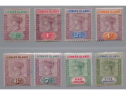 Závětrné ostrovy (Leeward Islands) 1890, Mi. 3-8, x 2 1/2 d - 5 šilinků