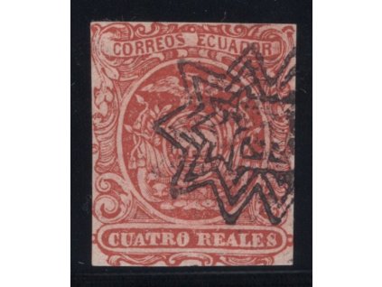 Ekvádor 1866, Mi. 4, O 4 R Státní znak s lodí