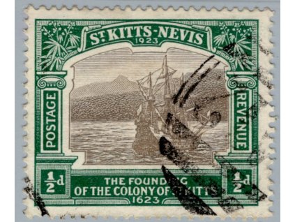 Svatý Kryštof a Nevis 1923, Mi. 52, O 0,5 d