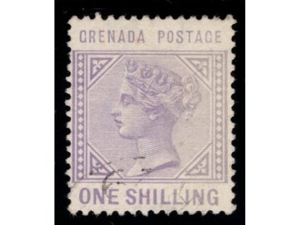Grenada 1883, Mi. 21, O 1 s, obrácená průsvitka, koncovka