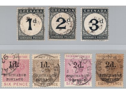 Grenada Doplatní 1892, Mi. P1-7, O, č. 7 sleva!