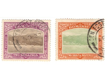 Dominika 1907, Mi. 38-9, O 2 a 2,6 s