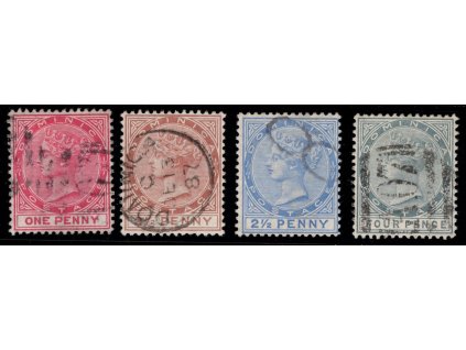 Dominika 1883, Mi. 13-16, O 1 - 4 d