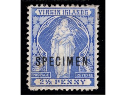 Britské Panenské ostrovy 1899, Mi. 20, x 2,5 d, SPECIMEN, těžší x - sleva!