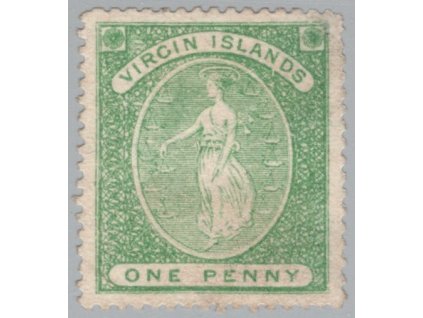 Britské Panenské ostrovy 1866, Mi. 1, (x) 1 d, tenká - sleva!