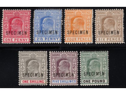Bahamy 1902, Mi. 23-9, x SPECIMEN, 2 1/2 d šikmá "2"!, dv - sleva!