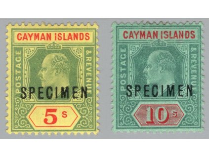 Kajmanské ostrovy 1907/9, Mi. 28-9, x 5 a 10 s, SPECIMEN (stojí jako bez!)