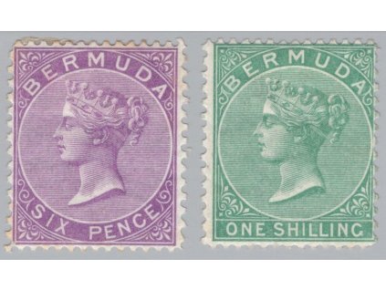 Bermudy 1865, Mi. 4-5 C, x 6 d a 1 s