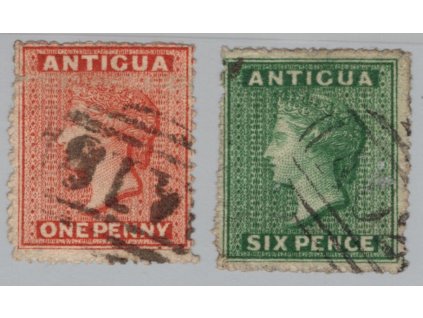 Antigua 1863, Mi. 2-3, O 1 a 6 d