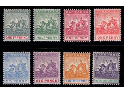 Barbados 1905, Mi. 62-8 + 64 b, x Kolonie