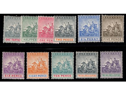 Barbados 1892, Mi. 42-52, x Kolonie