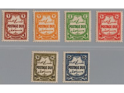 Jordánsko 1929, Mi. 29-34A, xx služební definit.