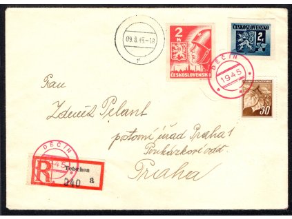 ČSR II 1945, ⌧︎ Košické vydání, R-Tetschen, O Děčín