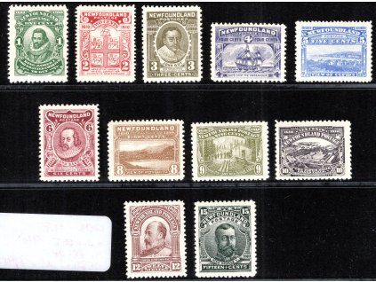 Kanada - Newfoundland 1910, Mi. 68-78, x 300 let, těžší x - sleva!