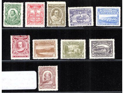 Kanada - Newfoundland 1910, Mi. 68-77, x 1-12 c 300 let, 6 c obrácené "Z", těžší x