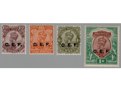 Indie - polní pošta v Číne 1921, Mi. 30-33, x/xx Jiří V.