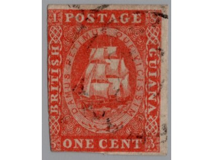 Britská Guyana 1853, Mi. 7, O 1c
