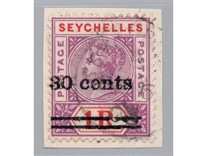 Seychely 1901, Mi. 35, výstřižek 30 c/1 R