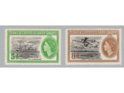 Turks a Caicos 1955, Mi. 161-2, xx Krajinky