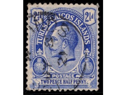 Turks a Caicos 1921, Mi. 82, O 2,5 d, kz - sleva!