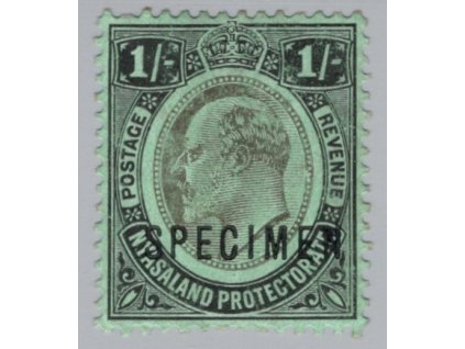 Ňasko (Nyasaland) 1908, Mi. 6, x 1 s SPECIMEN, těžší nálepky