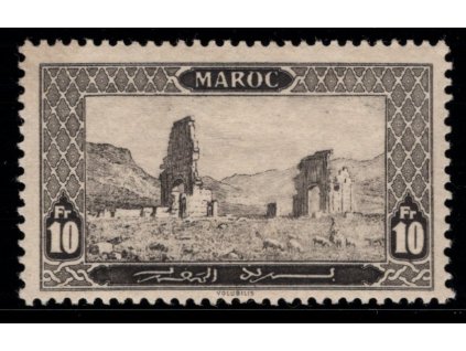 Maroko 1917, Mi. 37, x 10 F, koncovka, dv - sleva!