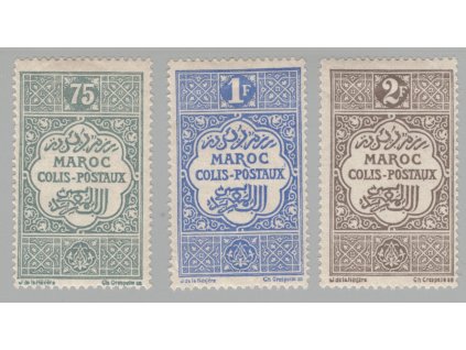 Maroko Balíkové, Mi. PK 7-9, (x) 75 c - 2 F
