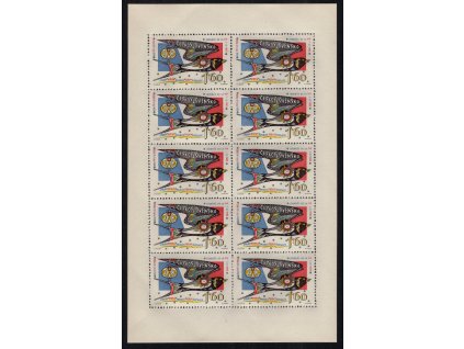 ČSR II 1962, Pof. PL 1269, xx PL Den FIP, nepatrné výrobní vynechávky lepu