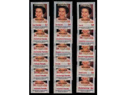 Commonwealth 1986, xx Alžběta, omnibus 17 nejvyšších hodnot, SPECIMEN