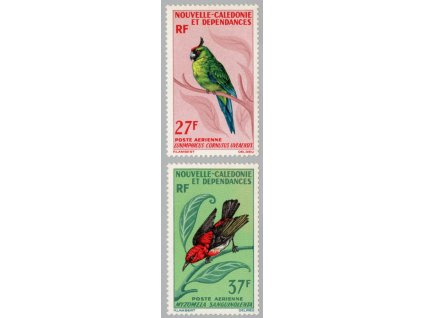 Nová Kaledonie 1966, Mi. 425-6, x 27 + 37 F Ptáci, koncovky